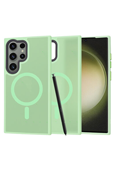 Techsuit Husa Samsung Galaxy S23 Ultra HaloFrost MagSafe Series, verde deschis