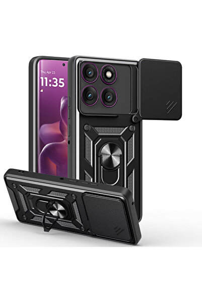 Techsuit Husa Motorola Edge 60 Pro protectie camera CamShield Series, negru