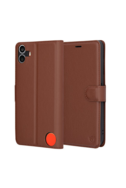 Techsuit Husa Nothing CMF Phone 1 Leather Folio, maro