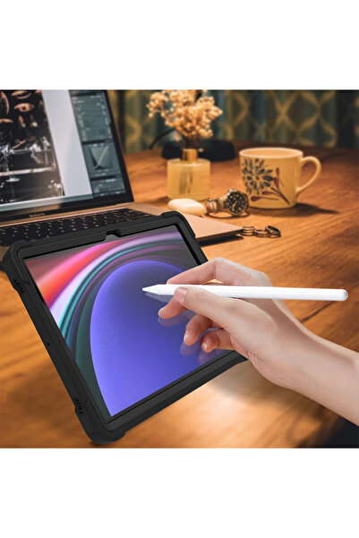 Techsuit [Pachet 360°] Husa + folie sticla Samsung Galaxy Tab S9 FE Rugged TabShell, negru