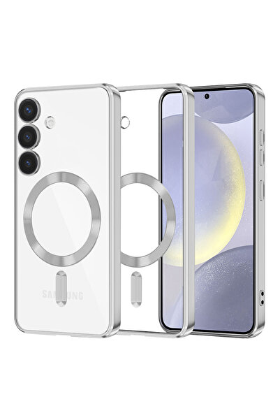 Techsuit Husa premium Samsung Galaxy S24 Plus Luxury Crystal MagSafe, argintiu