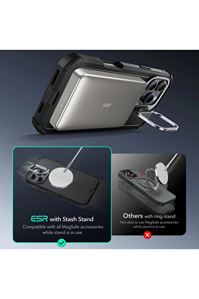 ESR Husa iPhone 16 Pro Cyber ​​Armor Kickstand, Green