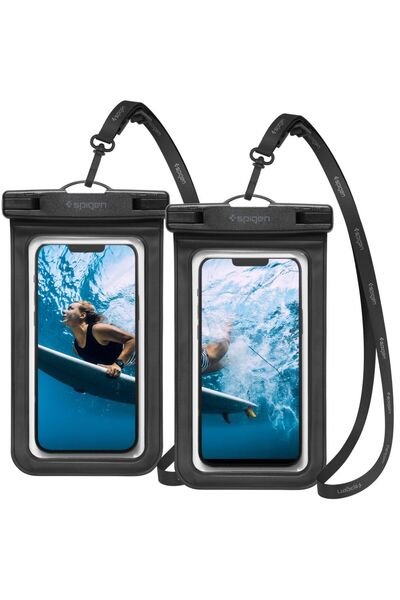 Spigen [Pack of 2] A601 waterproof phone case, black