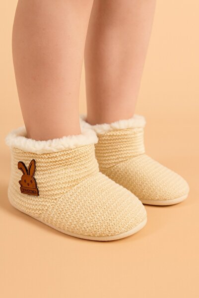 dinamik çocuk Baby Panduf Booties Knitwear Wellsoft Anti-Slip Sole (Sole Size 13cm) Home Boots Slippers Nursery Shoes