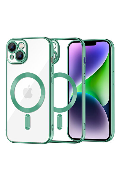 Techsuit Husa premium iPhone 14 Plus Luxury Crystal MagSafe, verde deschis