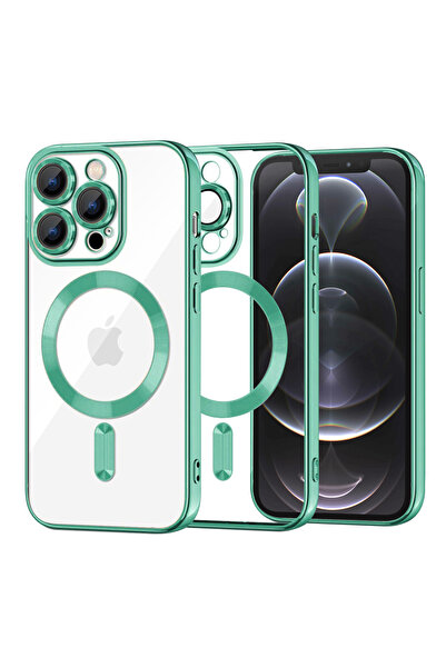 Techsuit Husa premium iPhone 12 Pro Luxury Crystal MagSafe, verde deschis