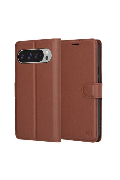 Techsuit Husa Google Pixel 9 Pro XL Leather Folio, maro