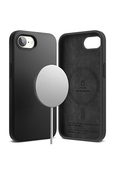 Ringke Husa iPhone 16e Silicone Magnetic MagSafe, negru