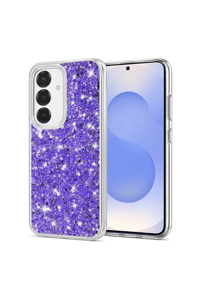 Techsuit Husa cu sclipici Samsung Galaxy S25 Sparkly Glitter, mov