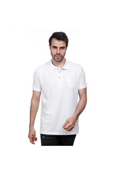 COUP Men Solid Polo-Shirt With Short Sleeves 1100256 - White