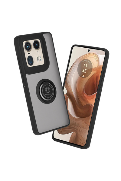 Techsuit Husa Motorola Edge 50 Ultra Glinth cu inel suport stand magnetic, negru