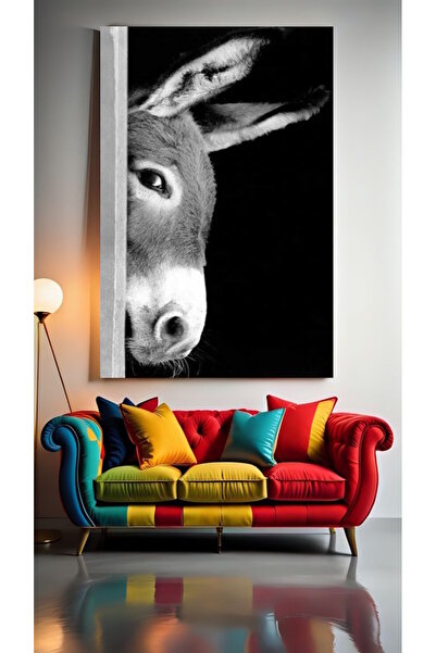 özkacar KOMİK EŞŞEK I Tablou pe pânză pentru decorarea casei, salonului, salo...