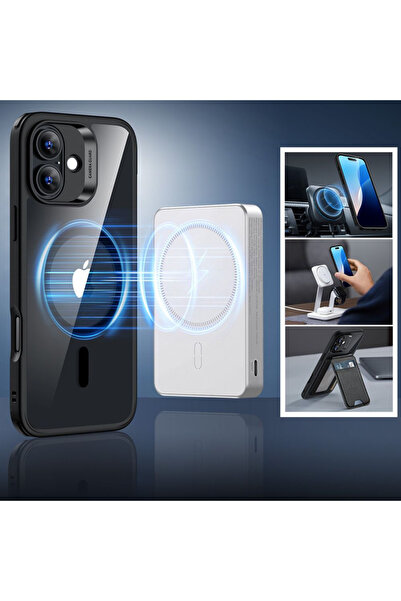 ESR [360° Package] iPhone 16 Classic Hybrid HaloLock case + film, blacktransparent