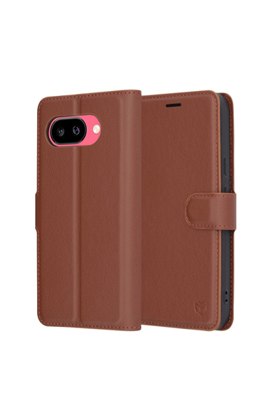 Techsuit Husa Google Pixel 9a Leather Folio, maro