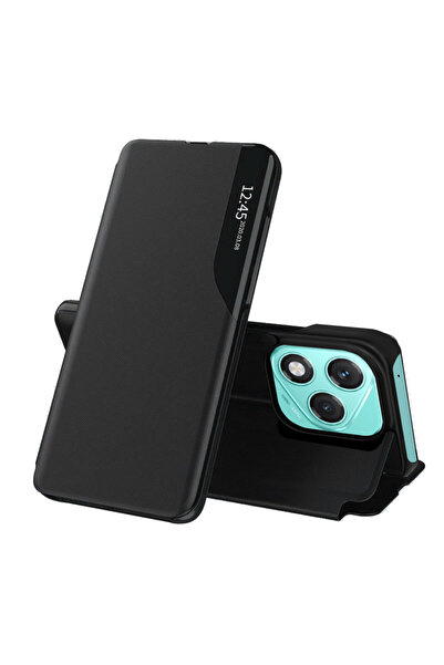 Techsuit Husa Honor 400 Lite Leather View flip tip carte, negru