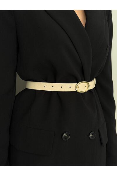 LİA KEMER Oval Gold Buckle Belt