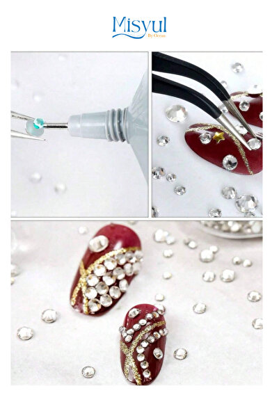 Misyul Tırnak Süsleme Taş Seti, Nail Art Tırnak Süsleme Taşı Silver