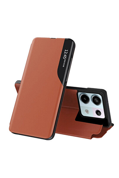 Techsuit Husa Xiaomi Redmi Note 13 Pro 5G Leather View flip tip carte, portoc...