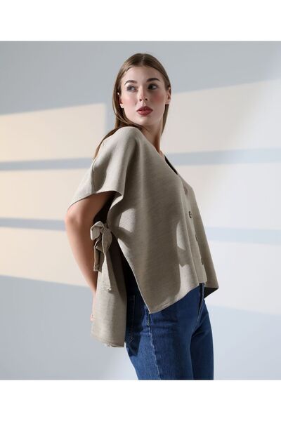 REDMİNA fashion Button Detailed Asymmetrical Knitwear Blouse