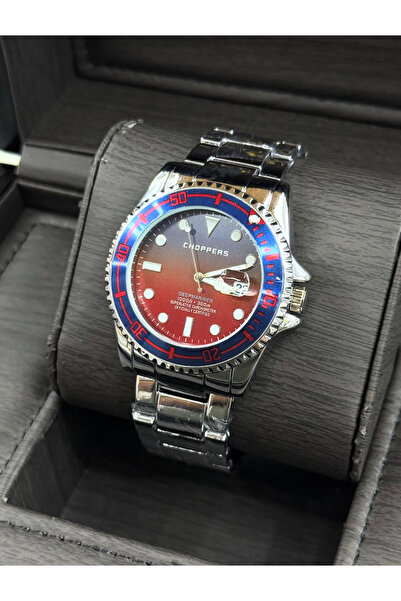 Choppers Men's Wristwatch with Calendar Steel Case in Gift Box