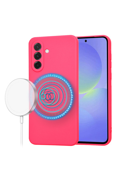 Techsuit Силиконов калъф Samsung Galaxy A36 5G SoftFlex MagSafe, фуксия