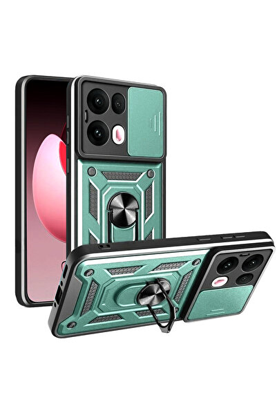 Techsuit Husa Oppo Reno13 Pro protectie camera CamShield Series, verde