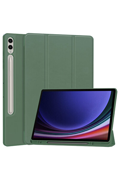 Techsuit Husa Samsung Galaxy Tab S9 Plus Flex Trifold Pen, verde inchis