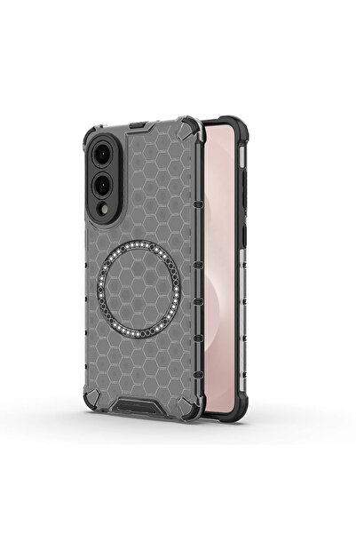 Techsuit Διαφανής θήκη HoneyComb Shield για το Samsung Galaxy S25 Edge, μαύρο