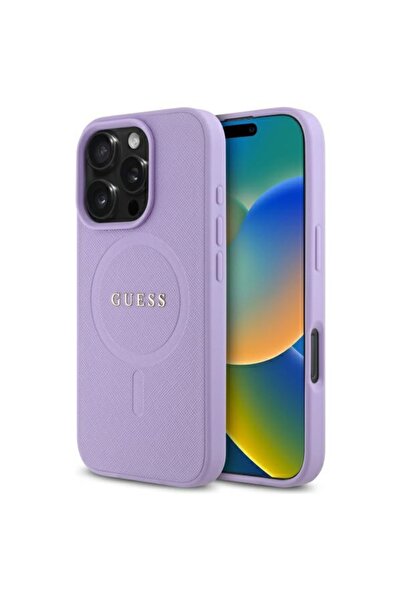 Guess Husa Saffiano MagSafe iPhone 16 Pro Max, mov, GUHMP16XPSAHMCU