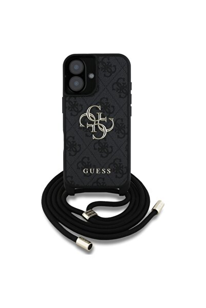 Guess Husa originala iPhone 16 Plus Hardcase 4G Big Logo with Cord Strap, neg...