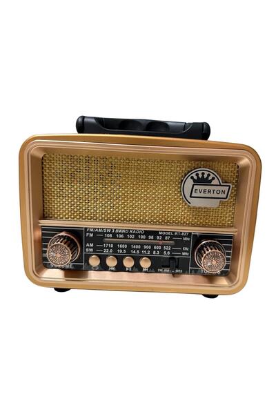 Everton RT-827 Solar Güneş Panelli+Şarjlı Bluetooth,Usb,Sd,Aux,Fm,Sw,Am 3 Ban...
