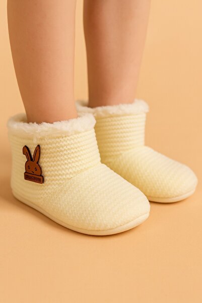 dinamik çocuk Baby Panduf Booties Knitwear Wellsoft Anti-Slip Sole (Sole Size 13cm) Home Boots Slippers Nursery Shoes