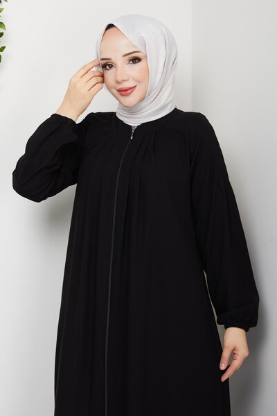 ESLEMNUR Gündelik Hac Ve Umrelik Boyundan Pileli Ferace