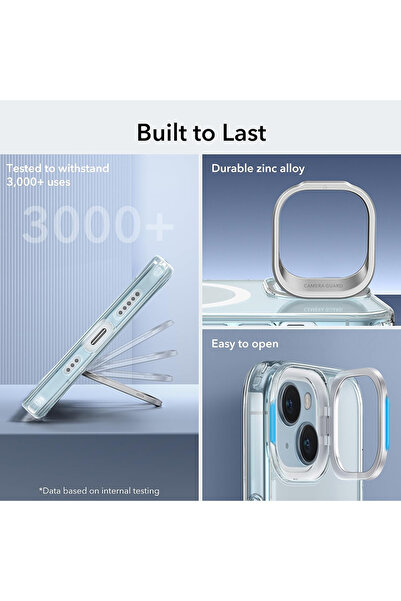 ESR Husa iPhone 15 Plus Classic Hybrid HaloLock Kickstand, bleu