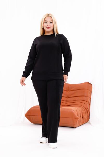 Siyezen Plus Size Modal Suit with Side Ties
