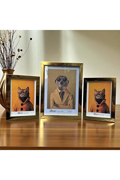 Peramari Decorative Wooden Art Triple Picture Frame Gold