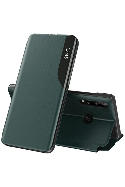 Techsuit Husa Huawei P30 Lite Leather View flip tip carte, verde