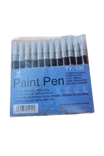 PAINT Touch up Pen Pen Silver Color |   Metal, Wood and Auto Surface Paint / 12 Pcs
