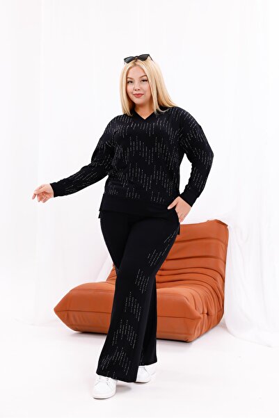 Siyezen Plus Size Shiny V-Neck Modal Set