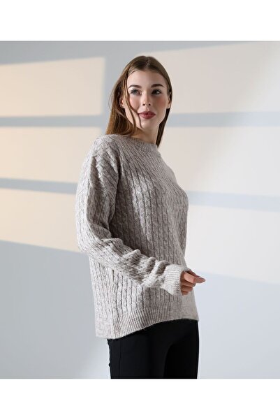 REDMİNA fashion Contrast Textured Knit Sweater