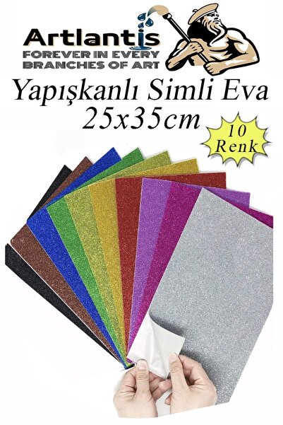 Artlantis Glitter Adhesive Eva 25X35 cm 10 Colors 1 Pack Adhesive Eva Sponge ...