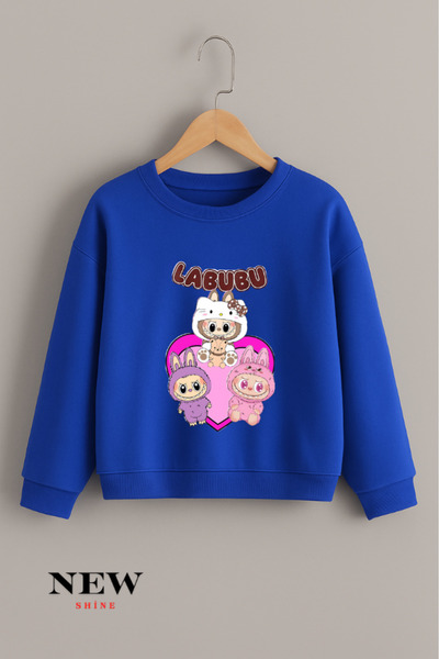 New Shine Labubu Štampano Unisex Dječja okrugla kragna Dukserica