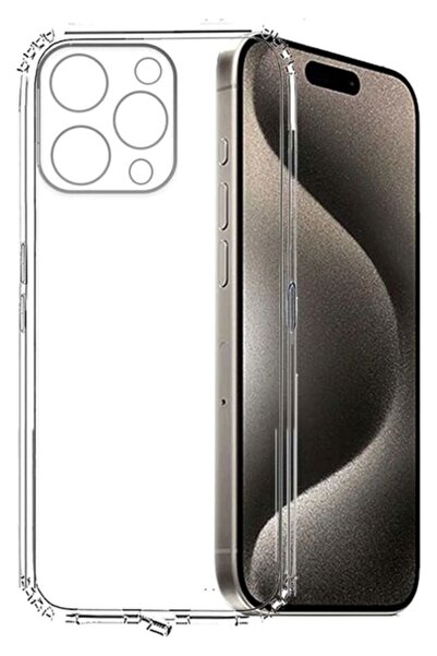 iPhone 16 Pro uyumlu Şeffaf Silikon Kılıf / Kamera Yeri Koruma