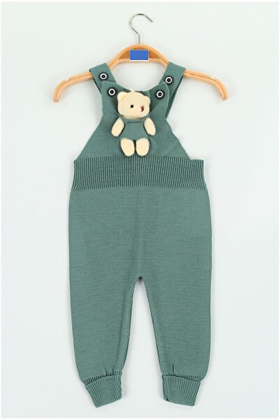 BEBENAZ AYICIK OYUNCAKLI salopetli düğmeli TRİKO tulum (0-5 YAŞ)