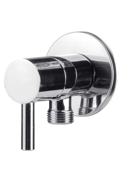 Evotools Robinet unghiular placat cu nichel cu cap de racord ceramic 1001 - D...