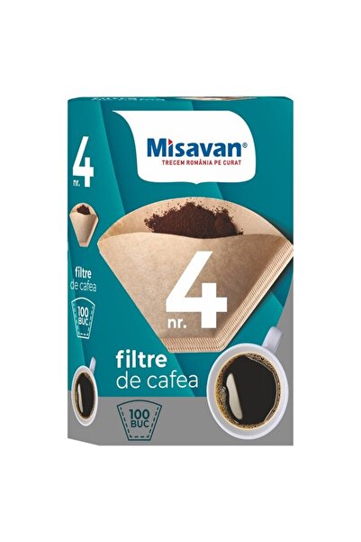 Misavan Filtre cafea, Misavan, numarul 4, hartie, maro, set 100 bucati