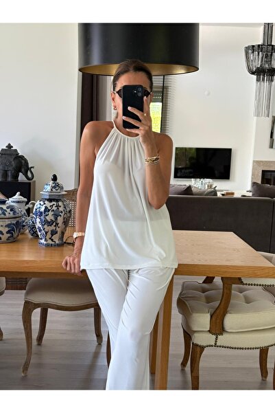BASE Tekstil Halter Neck Blouse