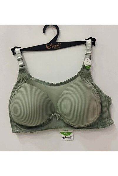 NERGIZ حمالة صدر بتفاصيل من التول على الواجهة وتصميم مضلع لرفع الصدر مقاس C -...