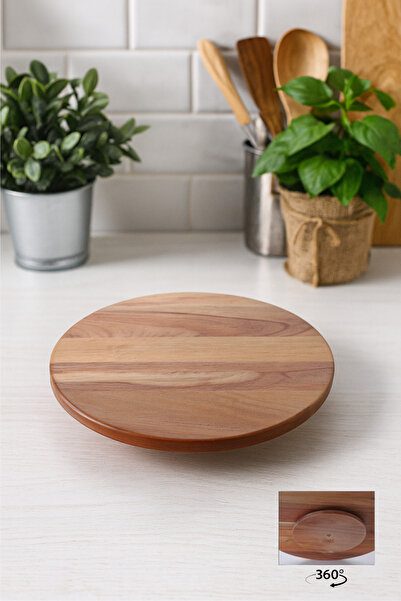 Çavdar Group Akasya 30 cm Dönerli Pizza Tahtası Peynir Kahvaltı Servis Sunum Tabağı