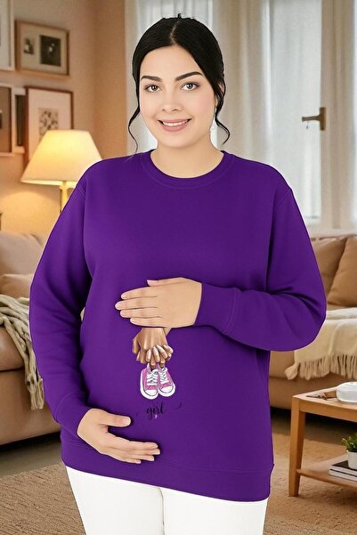 E-ROMA سويت شيرت مطبوع للحوامل